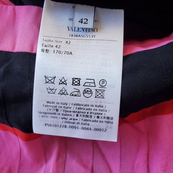 Valentino ! Pleated striped silk-georgette midi skirt (42) - Picture 10 of 15